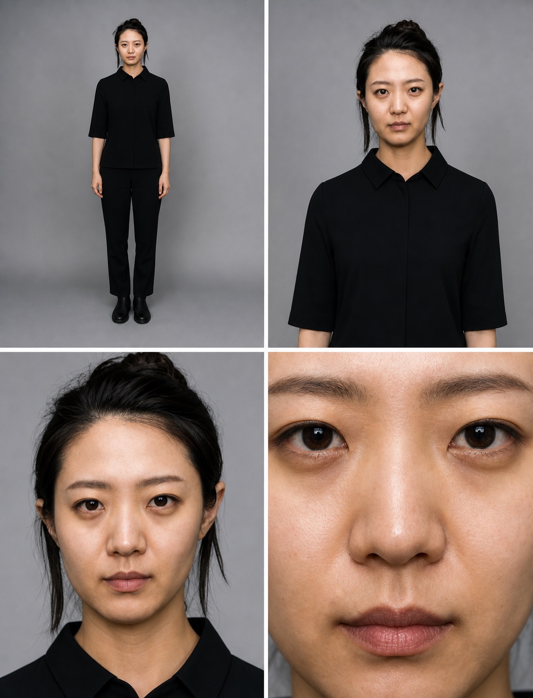 ภาพจำลอง AI แสดงผลของระยะกล้องและความยาวโฟกัสต่อสัดส่วนใบหน้า